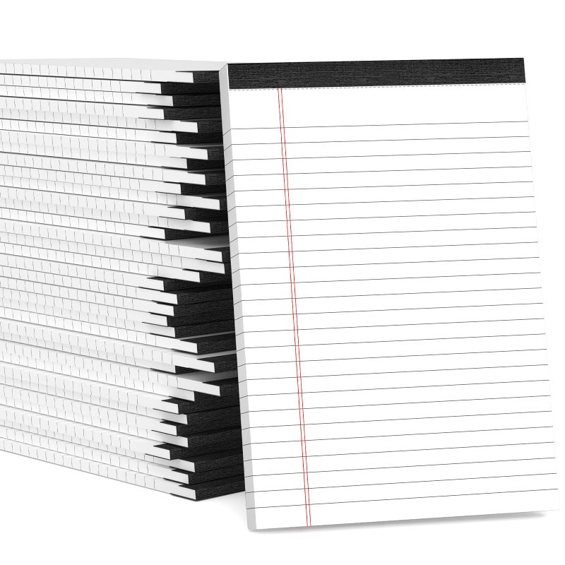 Aidunmis 36 Pack Small Legal Pads 5x8 White Note Pads 5x8 College Ruled Paper Tablets for Office 80 GSM Paper Pads Narrow Ruled Legal Pad White Small Notepad 30 Sheets Writing Pad Lined Notepads for Office - Image 1
